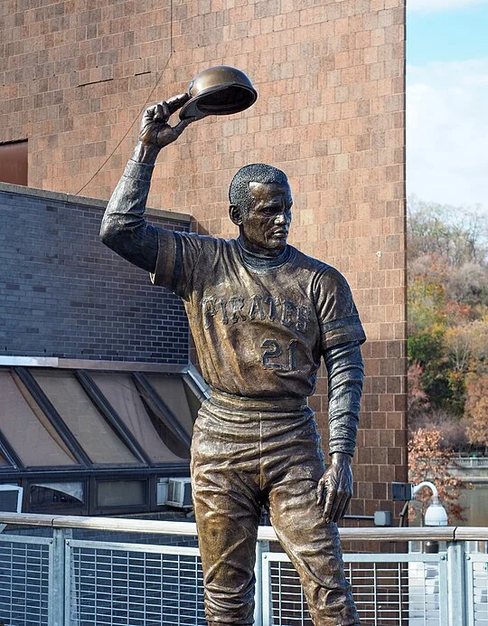 Statue of Roberto Clemente at Roberto Clemente State Park, where Asphalt Green runs its Community Sports Leagues.